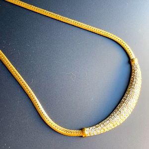 Vintage Roman Pave Crystals Choker Necklace